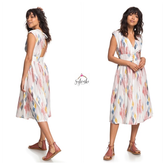 🔥Roxy Retro Poetic Sleeveless Midi Dress NWT - Picture 3 of 9